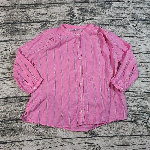 Old Navy Women's Striped Swing Button Down Top - Picture 1 of 3